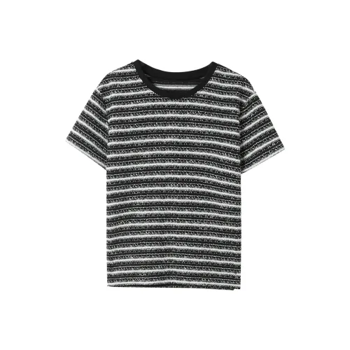 3COLOUR T-Shirt Женская Черно-Белая Полосатая