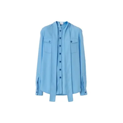 Burberry FW21 Рубашка Женская Мягкая Васильковый Синий