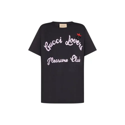 GUCCI Стандартная футболка женская черная