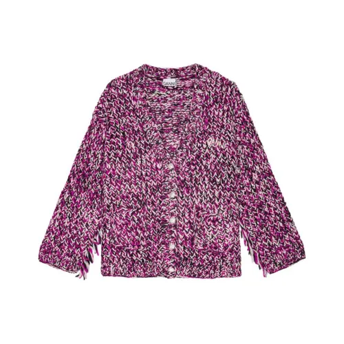GANNI SS25 Свитер Женские Boysenberry Fuchsia