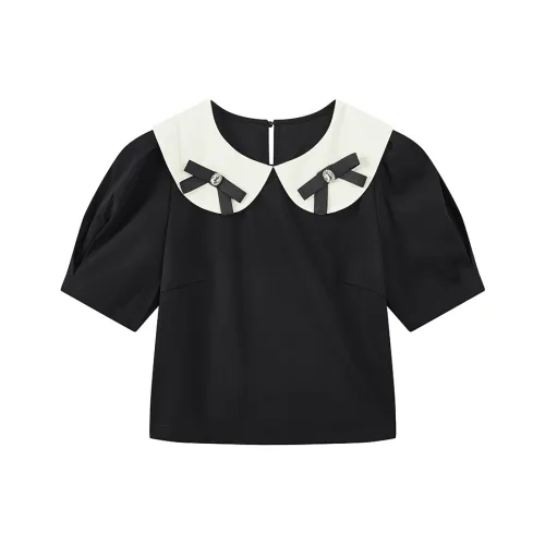 Yu Qianwen T-Shirt Женская Черная