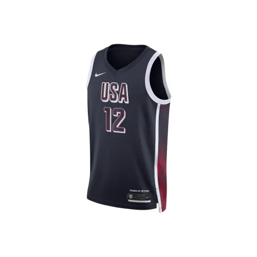 nike USA Basketball Olympic Team Series SS24 Dri Fit Баскетбольная Джерси Мужская Морская