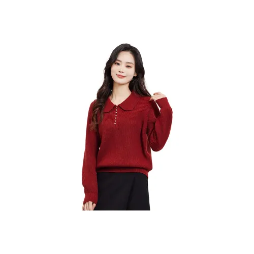 KELEIDUOMU Красный Женский Свитер
