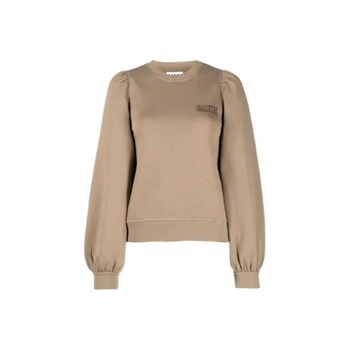 GANNI Khaki Женские Свитшоты