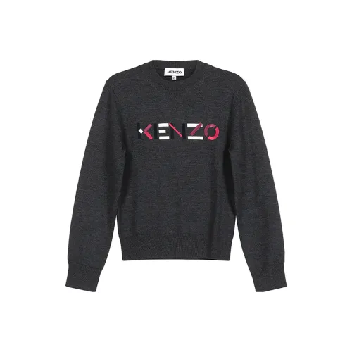 KENZO Letter Logo Темно-серый Женские Трикотаж
