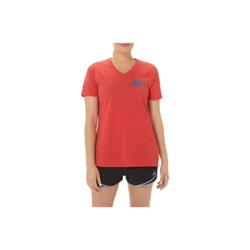 Asics 1977 HERITAGE AMERICANA V Neck T-Shirt Женская Красная