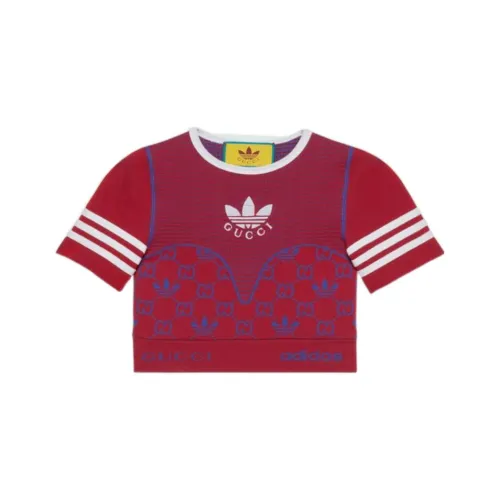 GUCCI X ADIDAS X GUCCI Co Брендированная Серия FW22 Свитер Женский Красный