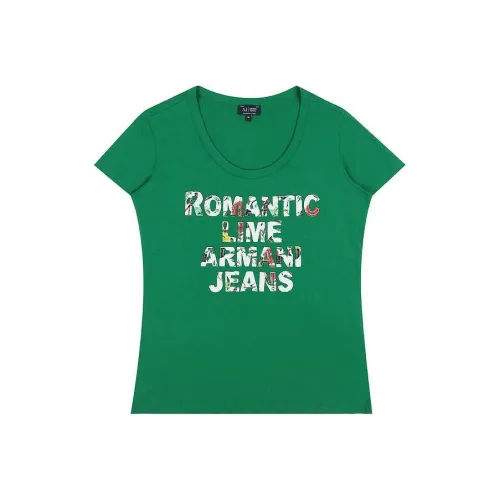ARMANI JEANS Зеленые Женские Футболки