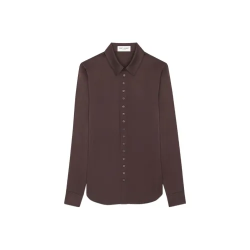 SAINT LAURENT FW22 Рубашка Женская Коричневая