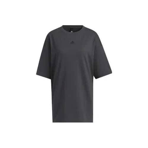 Adidas Рукав с спущенным плечом T-рубашка Женская Темно-серый