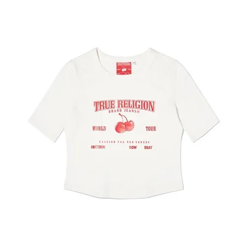 KIRSH X TRUERELIGION Коллаборация SS24 T Рубашка Женская Айвори