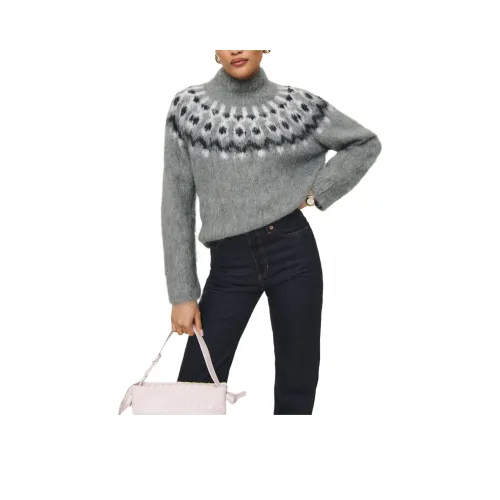 Reformation Idylla Brushed Alpaca Водолазка Женская Серый