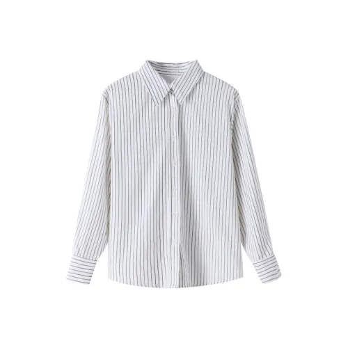 Huagaa Полосы Белые Женские Рубашки