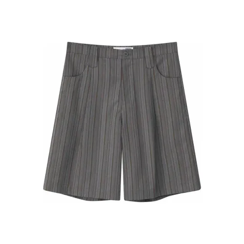 YOSHIYOYI Повседневные шорты Мужские Серые полосы