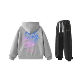 Комплект одежды (Серый свитшот + Черные штаны)