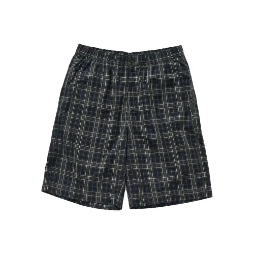 714STREET Повседневные шорты унисекс синий зеленый в клетку