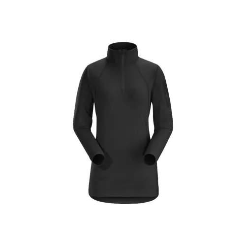 Arcteryx RHO LT Zip Neck Hoodie Женская Черная