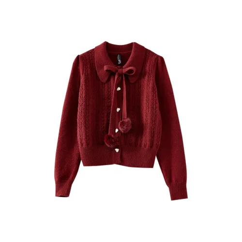 OUNIXUE Красный Женские Свитеры