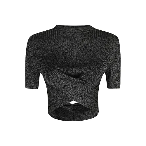 MOSCHINO T-рубашка Женская Черная Серый