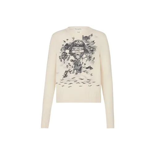 Dior Quarterly New Products Экрю Женские Кашемировые Свитеры