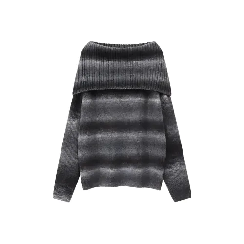 Showroom Plus Cut Окрашенный Серый Женские Свитеры