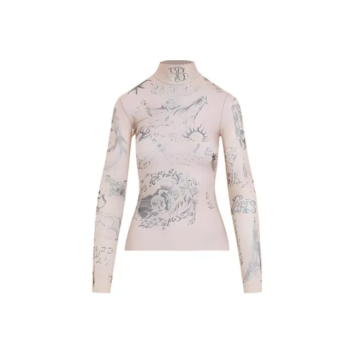 Balenciaga SS24 T Рубашка Женская Бежевая Регулярная Подкладка