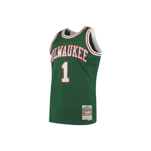 NBA x MITCHELL NESS Milwaukee Bucks OSCAR Robertson Зеленый Баскетбольная Джерси Мужской Зеленый