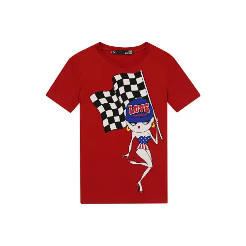 MOSCHINO Темно-красные Женские футболки