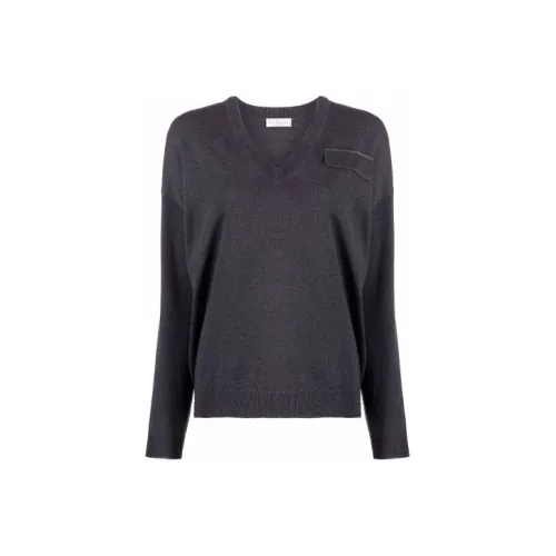Brunello Cucinelli Серый Женские Кашемировые Свитеры