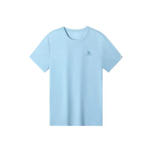 CAMEL Однотонный Круглый вырез Базовый Универсальный Короткий рукав T-рубашки Женские