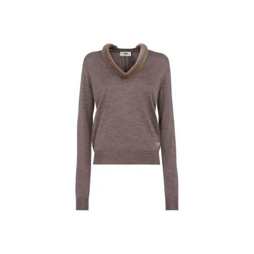 FENDI FW24 Свитер Женский Голубой Серый