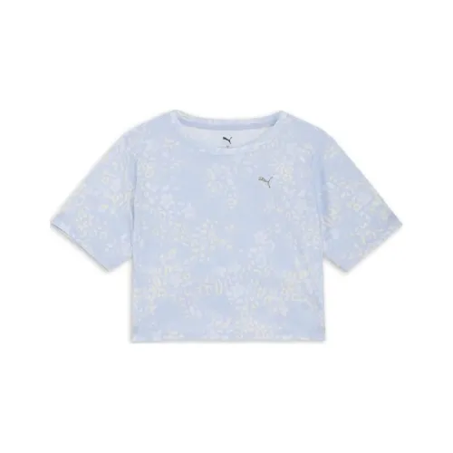 PUMA TRN EDGE SS25 Стандартная T-рубашка Женская Небесно-голубая