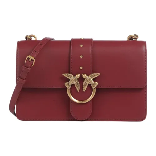 PINKO Fine Коровья крупнозернистая текстура Сумка через плечо Женская Бургунди