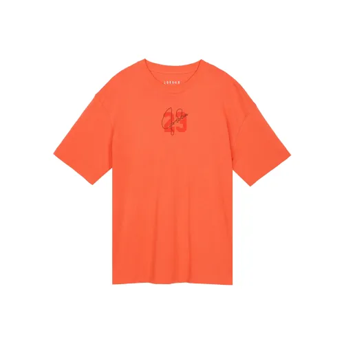 Джордан Рукав с спущенным плечом T-рубашка Женская Апельсин