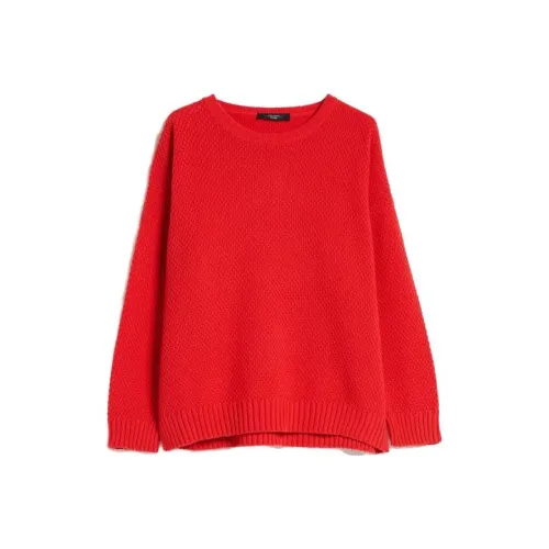 WEEKEND MaxMara OVERSIZED Хлопковая смесевая ткань Топ Свитер Женский Красный
