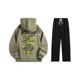 Комплект одежды (Мох зеленый топ + черные штаны)