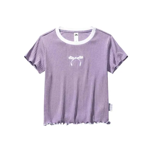 Anta Sports Lifestyle Collection Lifestyle Collection T-рубашка Женская Шелк Серый Фиолетовый