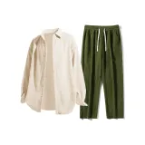 Абрикосовый топ + армейские зеленые штаны