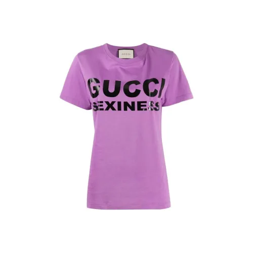 GUCCI SS23 Стандартная T-рубашка Женская Фиолетовая