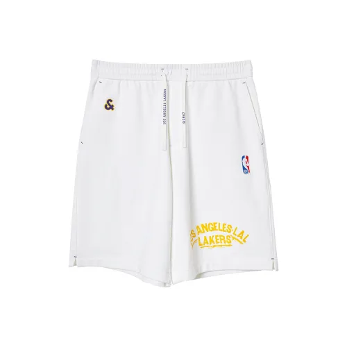 JACK JONES· X NBA Jack Jones X Lakers Nba Весенние Летние Повседневные Шорты Мужские A06 Натуральный Белый