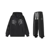 Комплект одежды (Черный свитшот + Черные спортивные штаны)