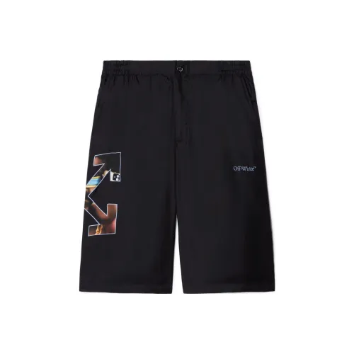 Off Белый Черный Мужские Повседневные Шорты