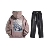 Комплект одежды (Топ Лотосовый корень Пудра + Черные штаны)