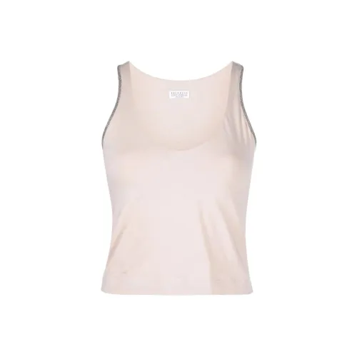 BRUNELLO CUCINELLI Топ на бретелях Женский Светлый Умбра