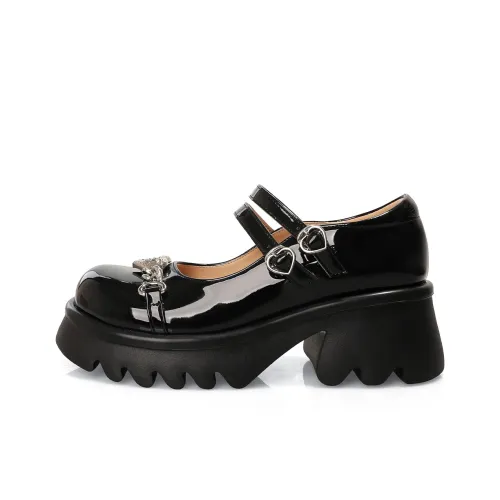 Earl Cat Грубый каблук Мэри Джейн туфли 6 см женские