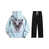 Комплект одежды (Ледниково-синий топ + черные штаны)