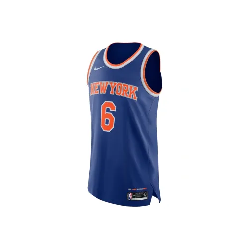 Nike New York Knicks Kristaps Porzingis Аутентичный Джерси Icon Edition Баскетбольный Джерси Мужской Темно-синий
