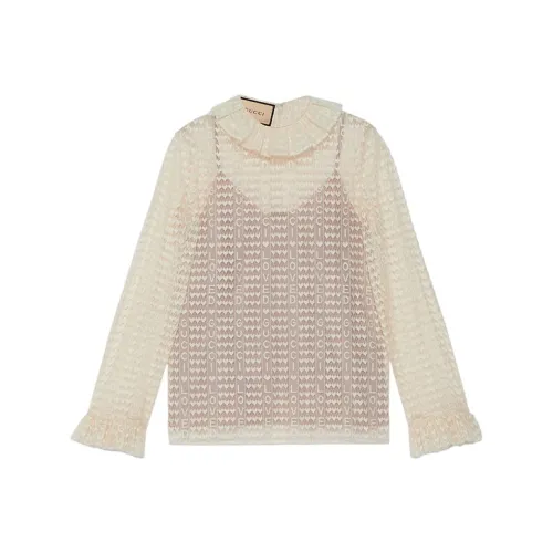 GUCCI FW22 Qixi Festival Collection Lovelight Collection Рубашка Женская Светлый Бежевый