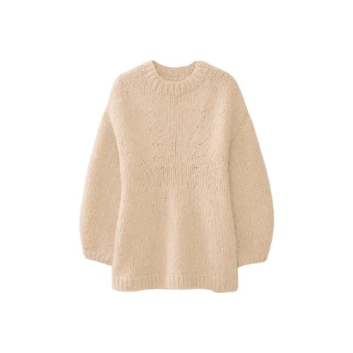 Lauren Manoogian FW24 HANDKNIT Peplum Пуловер Свитер Женские ALABASTER Снежинка Gypsum