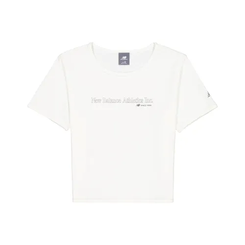 New Balance T-Shirt Женская Айвори Белый